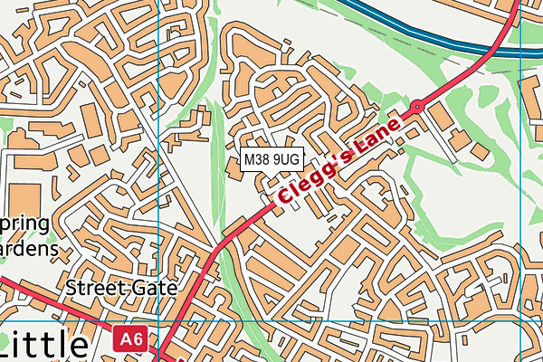 M38 9UG map - OS VectorMap District (Ordnance Survey)