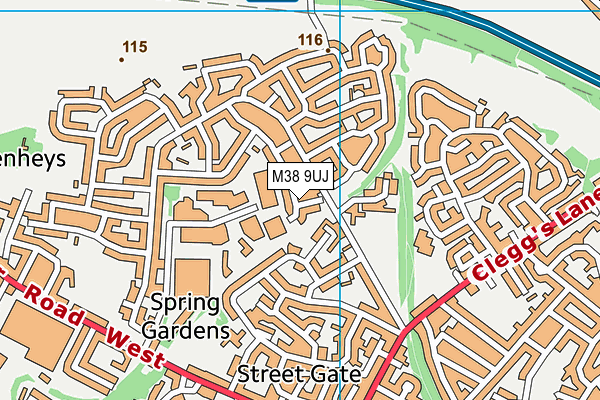 M38 9UJ map - OS VectorMap District (Ordnance Survey)