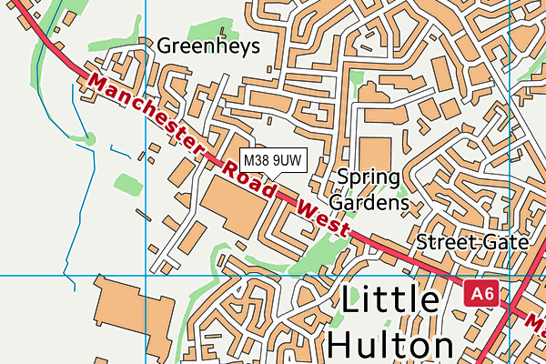 M38 9UW map - OS VectorMap District (Ordnance Survey)