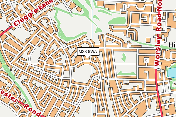 M38 9WA map - OS VectorMap District (Ordnance Survey)