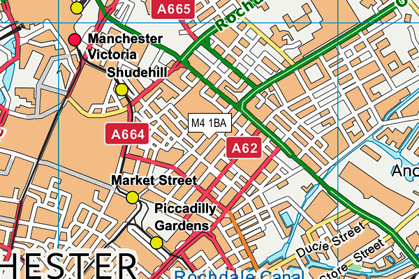 M4 1BA map - OS VectorMap District (Ordnance Survey)