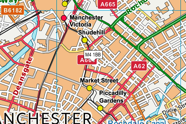 M4 1BB map - OS VectorMap District (Ordnance Survey)