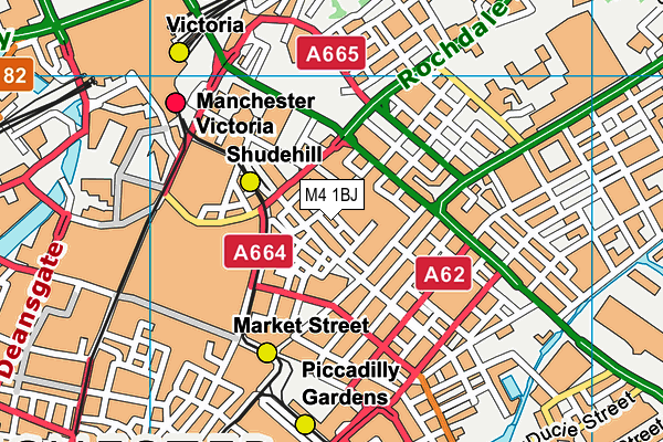 M4 1BJ map - OS VectorMap District (Ordnance Survey)