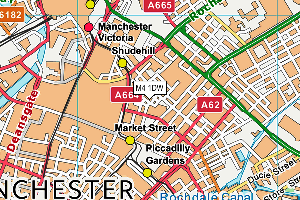 M4 1DW map - OS VectorMap District (Ordnance Survey)