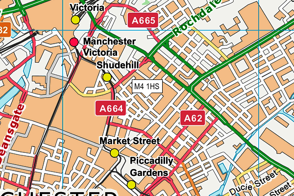 M4 1HS map - OS VectorMap District (Ordnance Survey)