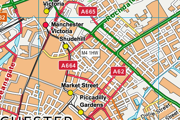 M4 1HW map - OS VectorMap District (Ordnance Survey)