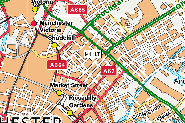 M4 1LT map - OS VectorMap District (Ordnance Survey)