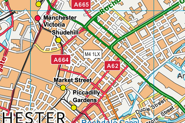 M4 1LX map - OS VectorMap District (Ordnance Survey)