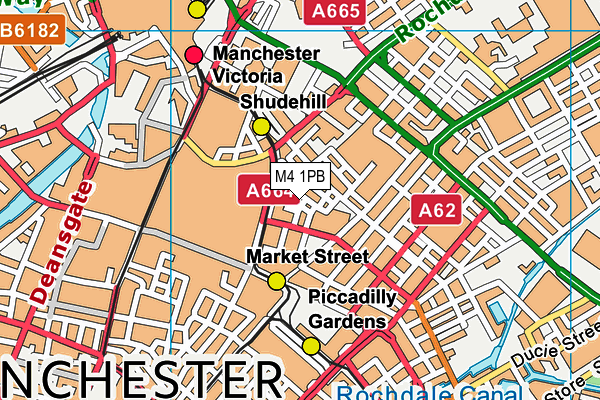 M4 1PB map - OS VectorMap District (Ordnance Survey)