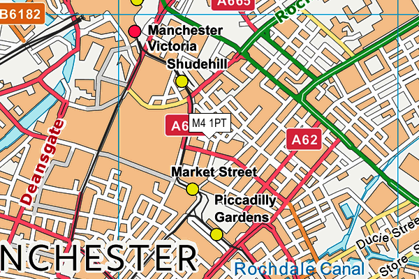 M4 1PT map - OS VectorMap District (Ordnance Survey)