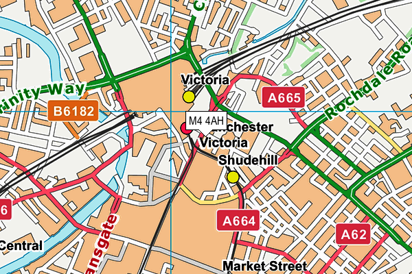 M4 4AH map - OS VectorMap District (Ordnance Survey)