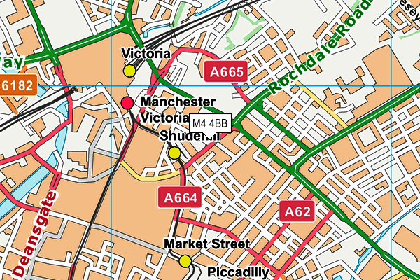 M4 4BB map - OS VectorMap District (Ordnance Survey)