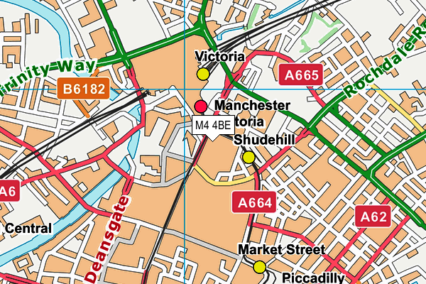 M4 4BE map - OS VectorMap District (Ordnance Survey)