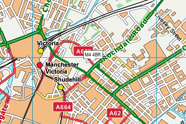 M4 4BR map - OS VectorMap District (Ordnance Survey)