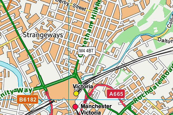 M4 4BT map - OS VectorMap District (Ordnance Survey)