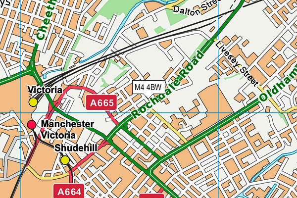 M4 4BW map - OS VectorMap District (Ordnance Survey)