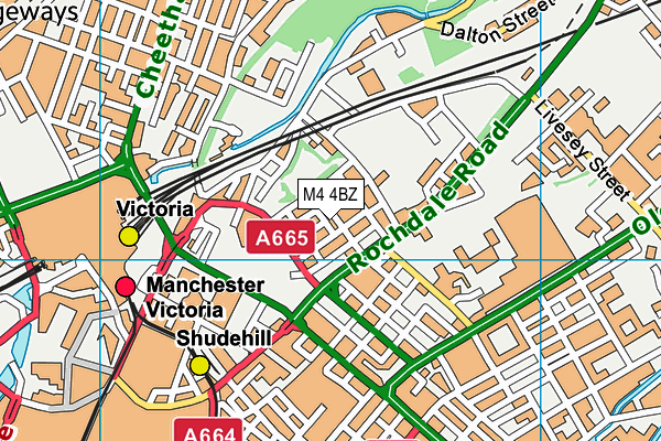 M4 4BZ map - OS VectorMap District (Ordnance Survey)