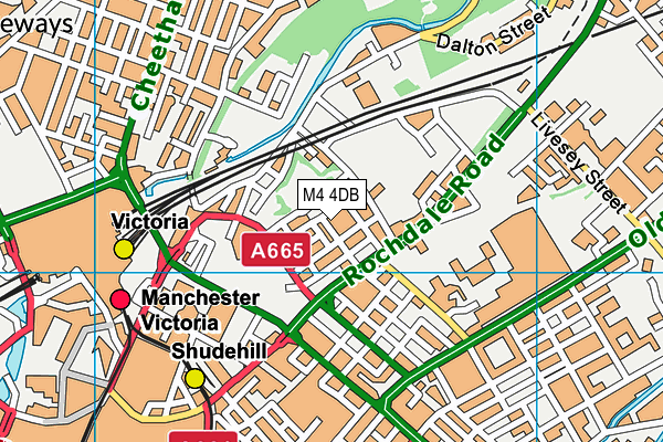 M4 4DB map - OS VectorMap District (Ordnance Survey)