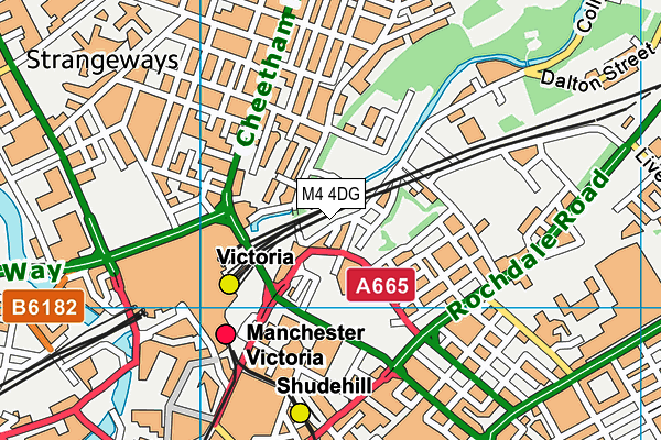 M4 4DG map - OS VectorMap District (Ordnance Survey)