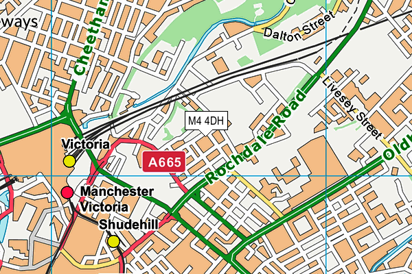 M4 4DH map - OS VectorMap District (Ordnance Survey)