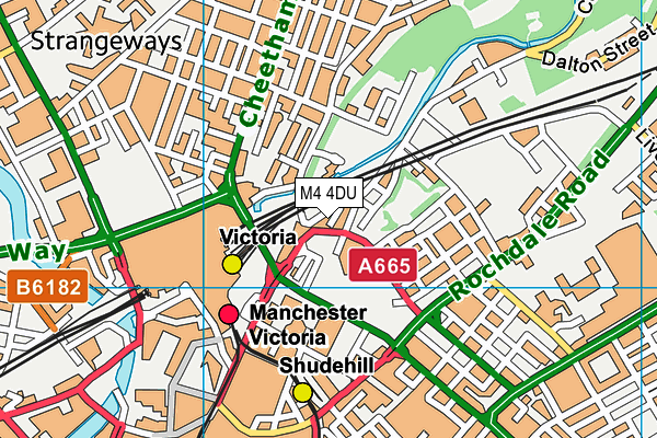 M4 4DU map - OS VectorMap District (Ordnance Survey)