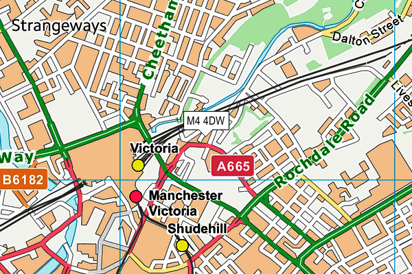 M4 4DW map - OS VectorMap District (Ordnance Survey)