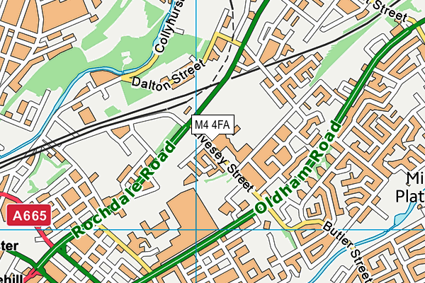 M4 4FA map - OS VectorMap District (Ordnance Survey)