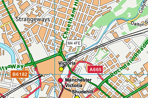 M4 4FE map - OS VectorMap District (Ordnance Survey)