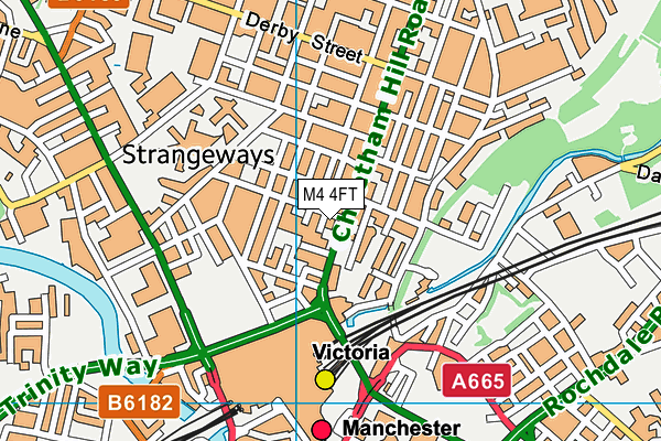 M4 4FT map - OS VectorMap District (Ordnance Survey)