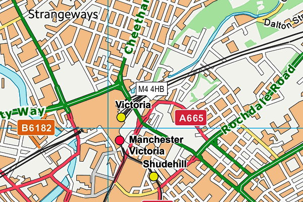 M4 4HB map - OS VectorMap District (Ordnance Survey)