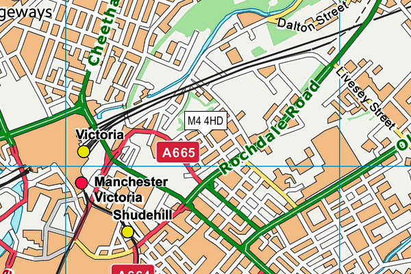 M4 4HD map - OS VectorMap District (Ordnance Survey)