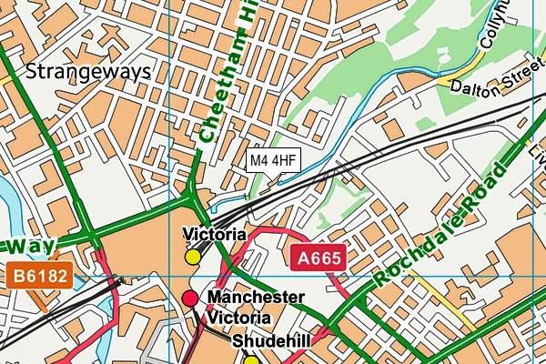 M4 4HF map - OS VectorMap District (Ordnance Survey)