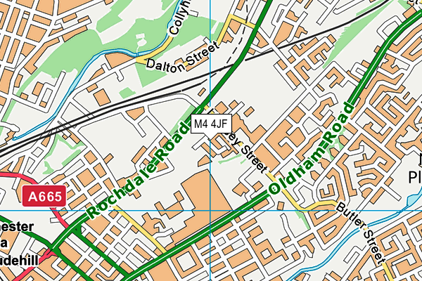 M4 4JF map - OS VectorMap District (Ordnance Survey)