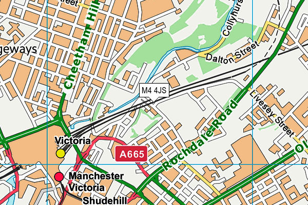 M4 4JS map - OS VectorMap District (Ordnance Survey)