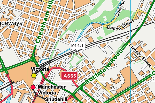 M4 4JT map - OS VectorMap District (Ordnance Survey)