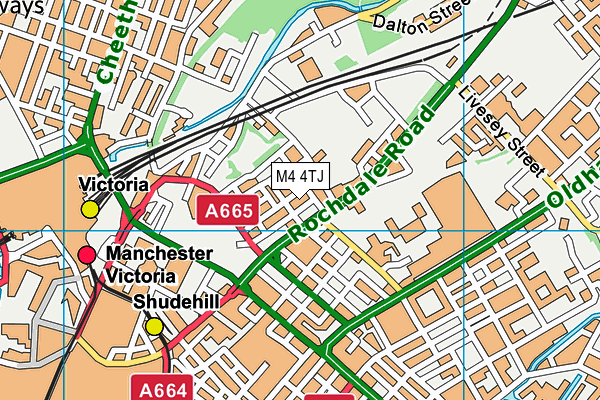 M4 4TJ map - OS VectorMap District (Ordnance Survey)