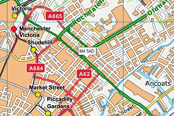 M4 5AD map - OS VectorMap District (Ordnance Survey)