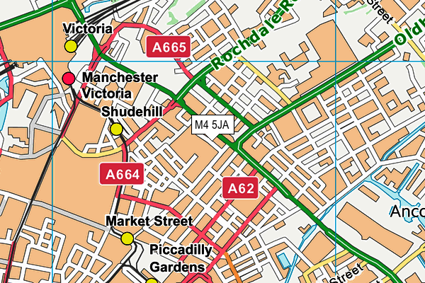 M4 5JA map - OS VectorMap District (Ordnance Survey)