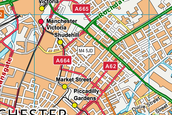 M4 5JD map - OS VectorMap District (Ordnance Survey)