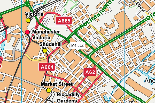 M4 5JZ map - OS VectorMap District (Ordnance Survey)