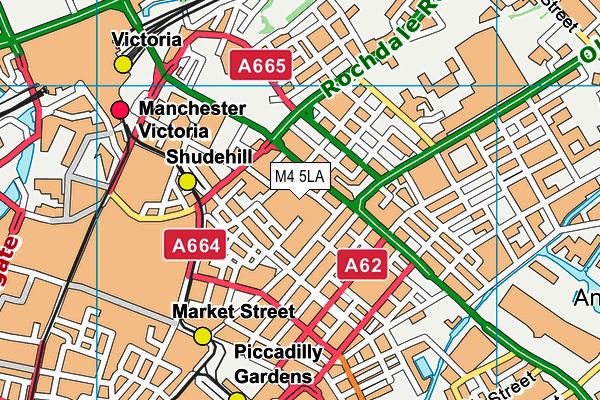 M4 5LA map - OS VectorMap District (Ordnance Survey)