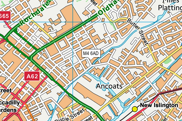 M4 6AD map - OS VectorMap District (Ordnance Survey)