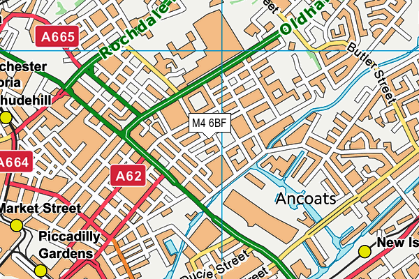 M4 6BF map - OS VectorMap District (Ordnance Survey)