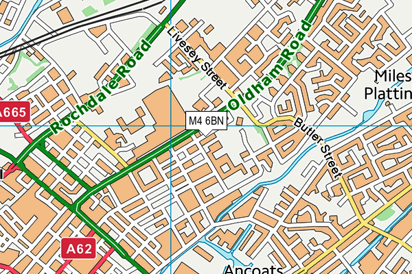 M4 6BN map - OS VectorMap District (Ordnance Survey)