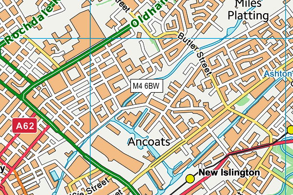 M4 6BW map - OS VectorMap District (Ordnance Survey)