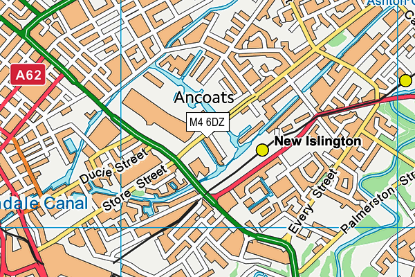 M4 6DZ map - OS VectorMap District (Ordnance Survey)
