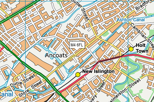 M4 6FL map - OS VectorMap District (Ordnance Survey)