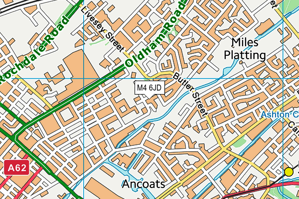 M4 6JD map - OS VectorMap District (Ordnance Survey)