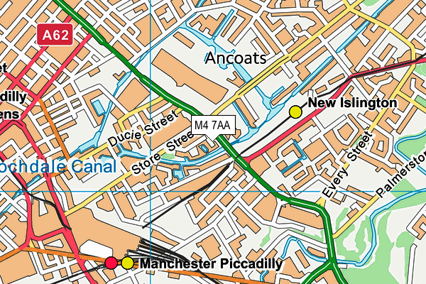 M4 7AA map - OS VectorMap District (Ordnance Survey)