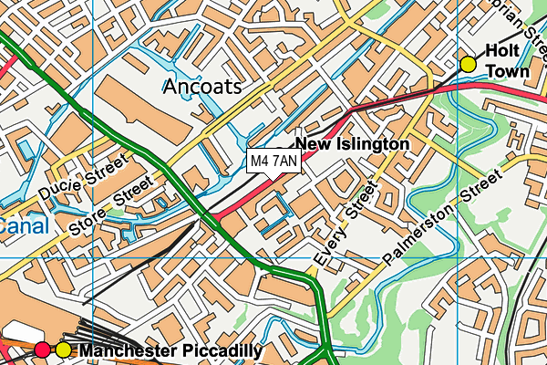 M4 7AN map - OS VectorMap District (Ordnance Survey)